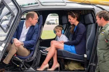 Prince George with his parents, the Duke and Duchess of Cambridge at the RIAT AIRSHOW