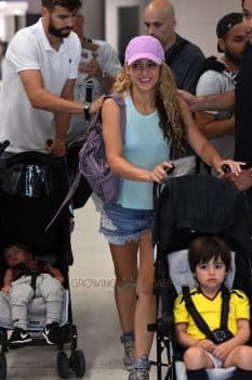 Shakira and Girard Pique with sons Milan and Sasha Pique Mebarak