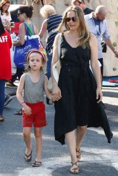 Alicia Silverstone with son Bear Blu Jarecki at the farmer's market in LA