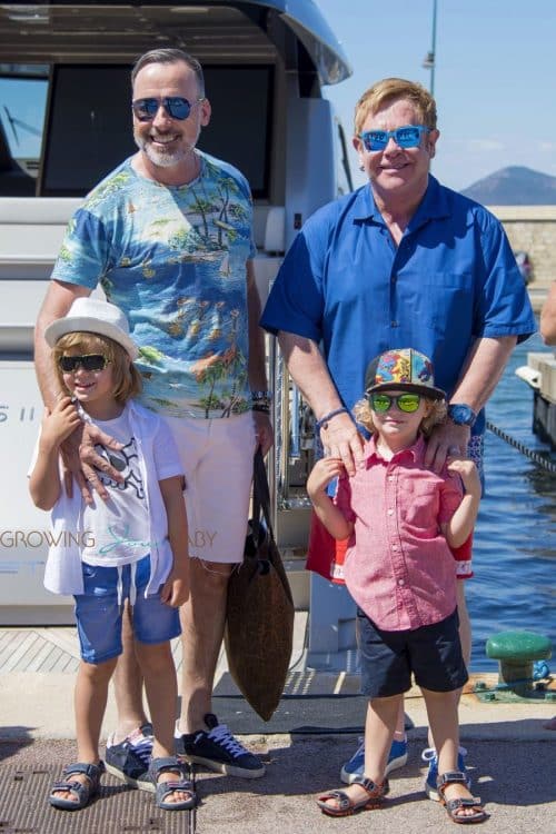 Elton John Vacations With His Family In St Tropez