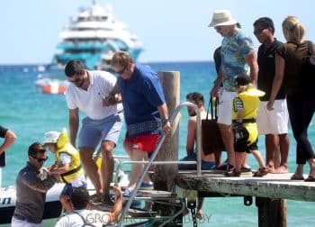 Elton John, David Furnish leave their yacht with sons Elijah Furnish-John, Zachary Furnish-John in St. Tropez