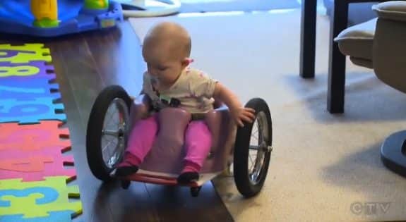 Evelyn Moore with her custom wheelchair