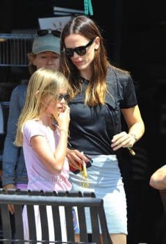 Jennifer Garner with daughter Violet Affleck at Sunday Church