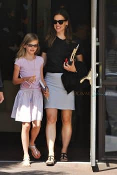 Jennifer Garner with daughter Violet Affleck at Sunday Church