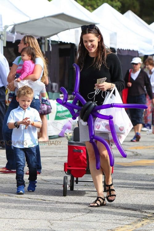 Jennifer Garner with son Sam Affleck at the market