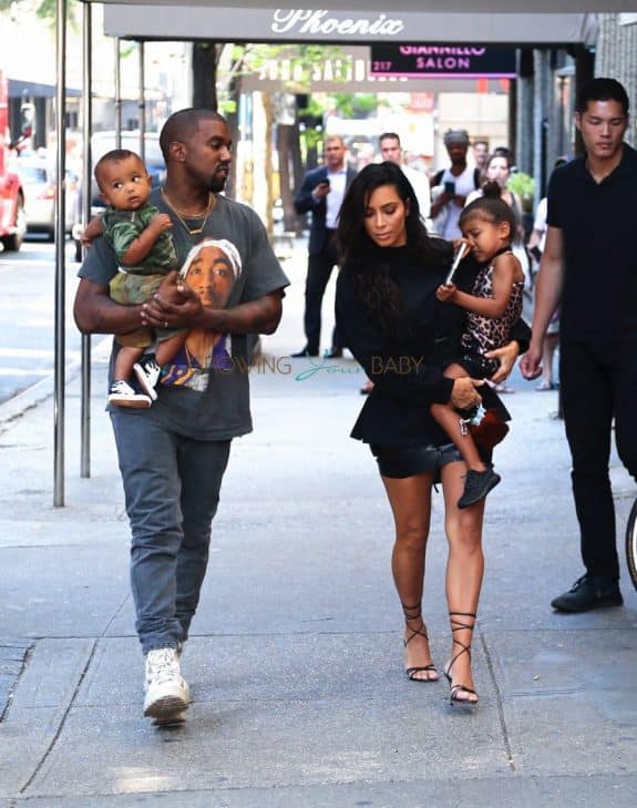Kim Kardashian and Kanye West step out in NYC with kids North and Saint West