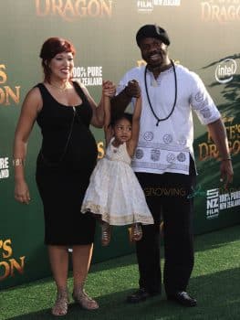 Marcus Henderson with his family at Pete's Dragon Premiere in Hollywood