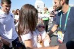 Michael Phelps and fiance Nicole Michele Johnson with son Boomer Phelps in Rio