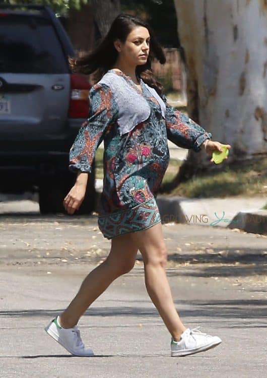 Pregnant Mila Kunis Running Errands In Los Angeles