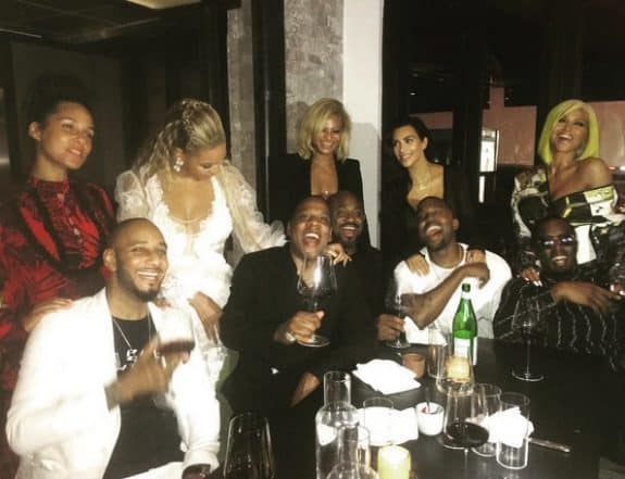 Swizz beatz, alicia keys, jay-z, beyonce, Kanye West, Kim Kardashian, Sean Combs and Cassie.