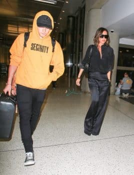 Victoria Beckham at LAX with son Brooklyn