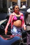 pregnant Angela Simmons shows off her growing belly
