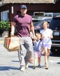 Ben Affleck arrives at the market with his kids Violet and Sam