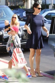 Jennifer Garner arrives at church with her kids