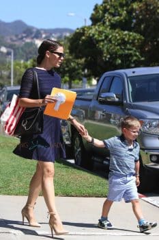 Jennifer Garner leaves church with son Sam