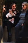 Chrissy Teigen out in NYC with friends and daughter Luna Legend