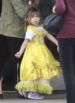 Everly was wearing a yellow Disney princess dress while out with her mother.