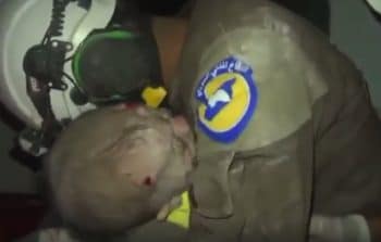 Rescuer Sobs As He Pulls Syrian Baby From The Rubble