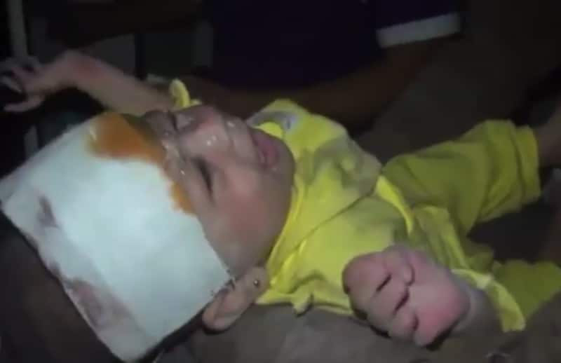 baby rescued from the rubble syria