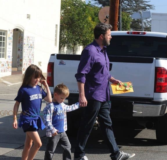 Ben Affleck arrives at church with Seraphina and Sam