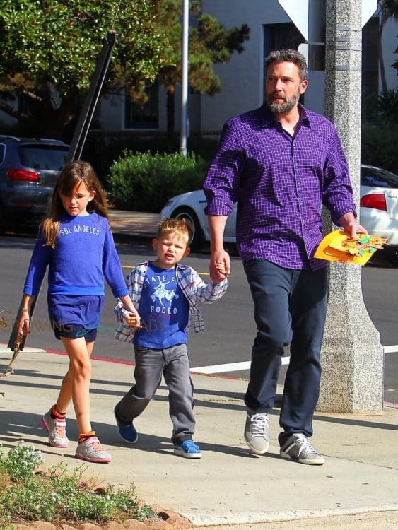 Ben Affleck arrives at church with Seraphina and Sam