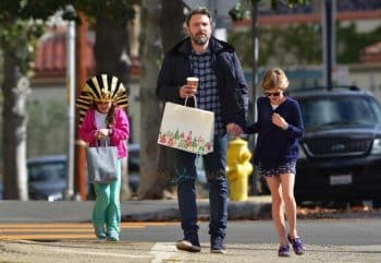 Ben Affleck leaves church with his daughter Seraphina and Violet Affleck