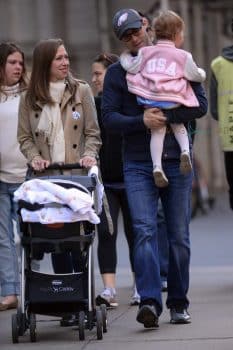 Chelsea Clinton, Marc Mezvinsky and daughter Charlotte Clinton Mezvinsky step out in New York City after voting