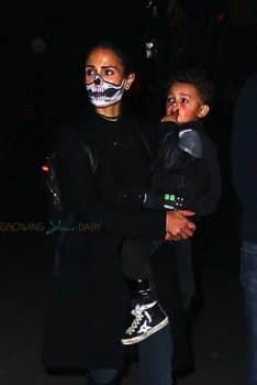 Jordana Brewster out with son Julian Form for Halloween