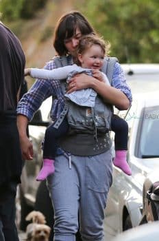 Milla Jovovich takes a Saturday afternoon stroll with her daughter Dashiel