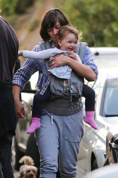 Milla Jovovich takes a Saturday afternoon stroll with her daughter Dashiel 