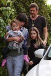 Milla Jovovich takes a Saturday afternoon stroll with her husband Paul W. S. Anderson and their two children Ever and Dashiel