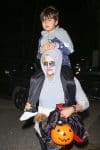 Orlando Bloom carried Flynn on his shoulders as they trick-or-treated in Malibu.