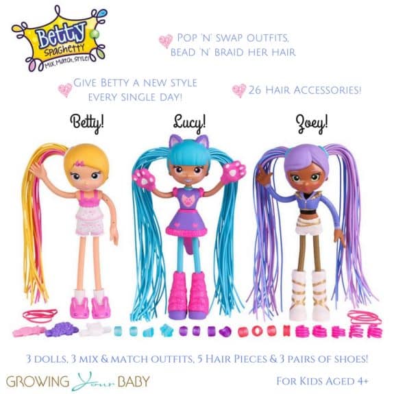 Betty Spaghetty Deluxe Mix & Match Pack New