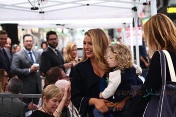 Blake Lively at husband Ryan Reynolds Walk of Fame ceremony with daughter James Reynolds