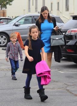Jennifer Garner arrives at church with her kids Samuel and Seraphina Affleck