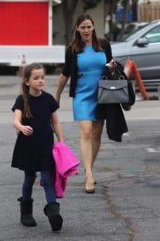 Jennifer Garner arrives at church with her kids Seraphina and Sam Affleck