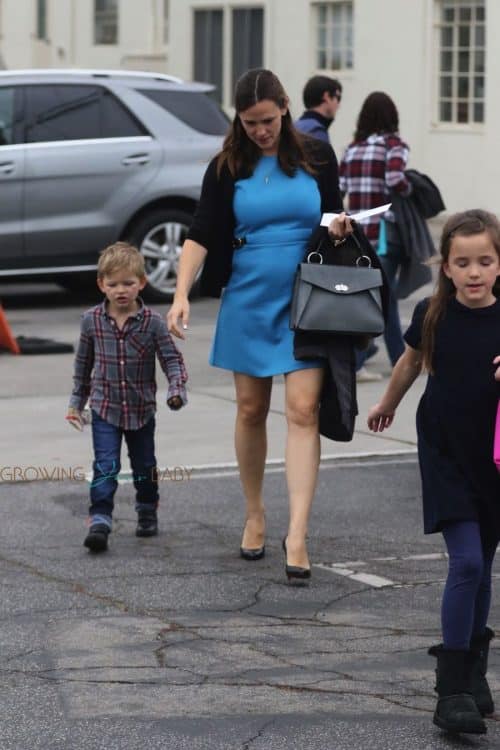 Jennifer Garner arrives at church with her son Sam Affleck