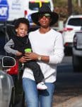 Kelly Rowland and her son Titan Witherspoon enjoy a day at the Coldwater Canyon Park in Beverly Hills