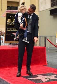 Ryan Reynolds and daughter James at Hollywood walk of fame ceremony in LA
