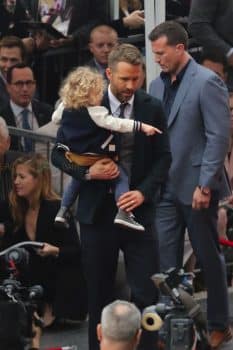 Ryan Reynolds at Walk of Fame ceremony with daughter James Reynolds