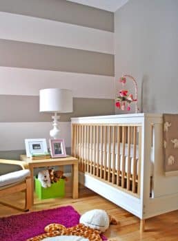 nursery feature striped wall