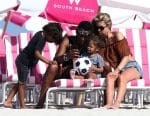 Doutzen Kroes, Sunnery James , Myllena Gorre and Phyllon Gorre at the beach in Miami