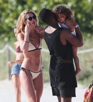 Doutzen Kroes, Sunnery James , Myllena Gorre at the beach in Miami