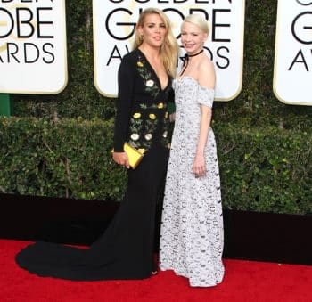 Michelle Williams and Busy Phillips at the 74th Annual Golden Globe Awards