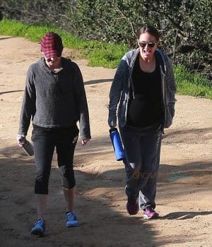 Pregnant Actress Natalie Portman Goes For A Hike At Griffith Park with a friend