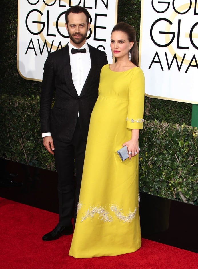 Pregnant Natalie Portman, Benjamin Millepied at the 74th Annual Golden Globe Awards