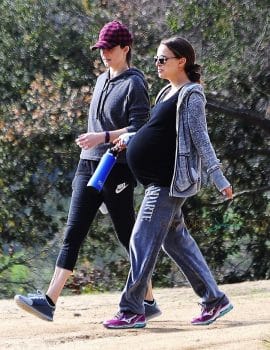 Pregnant Actress Natalie Portman Goes For A Hike At Griffith Park with a friend