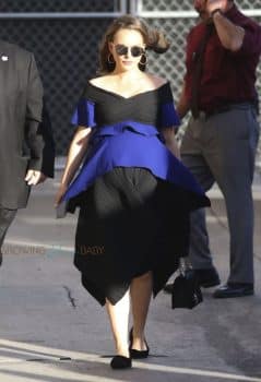 Pregnant Natalie Portman wears Couture Dress to Jimmy Kimmel Live