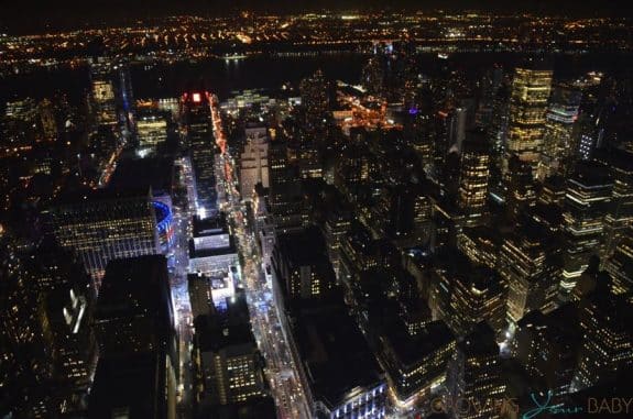 View from the Empire State Building NYC at night