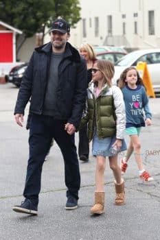 Ben Affleck & Jennifer Garner attend church service with their children on Super Bowl Sunday
